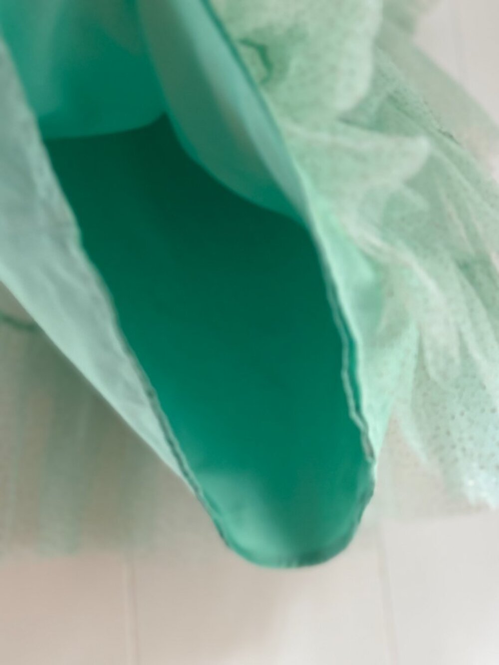 Disney x Janie and Jack Tiana Glitter Tulle Dress Girls Size 6 Mint Party - Picture 8 of 9